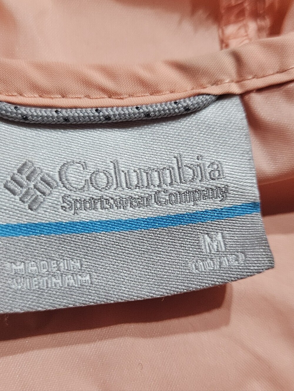 Columbia Girls Windbreaker Rain Jacket Hooded Peach Pink Size M 10/12. - Picture 3 of 9